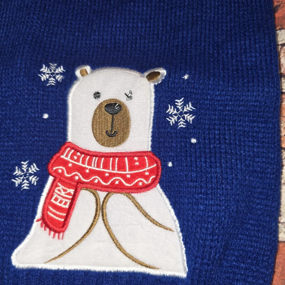 Blue Dog Sweater with Polar Bear Design